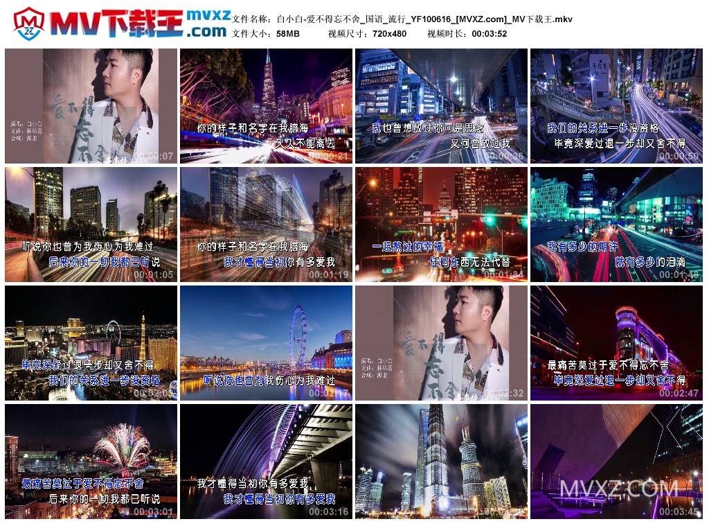 白小白-爱不得忘不舍_国语_流行_YF100616